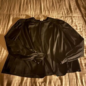 Black Long Sleeve One Button Top